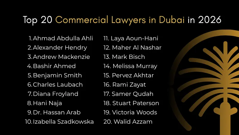 Top 20 Commercial Lawyers in Dubai (2026 Guide)